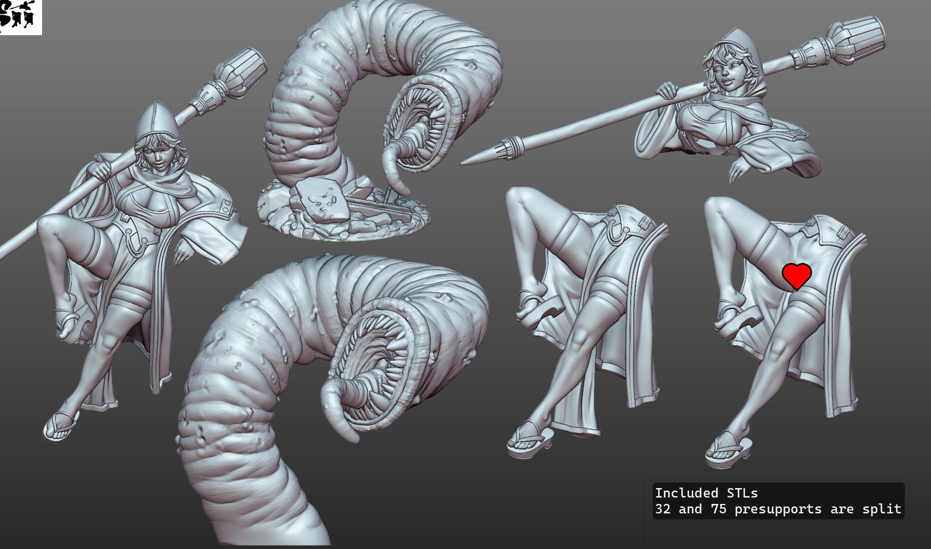 Shae Haren Worm Tamer Miniature | DnD Fan Art by Gaz Minis SFW,NSFW 3d printed,miniature,dnd miniature,Shae Haren Worm Tamer,3d printed miniature,nsfw miniature