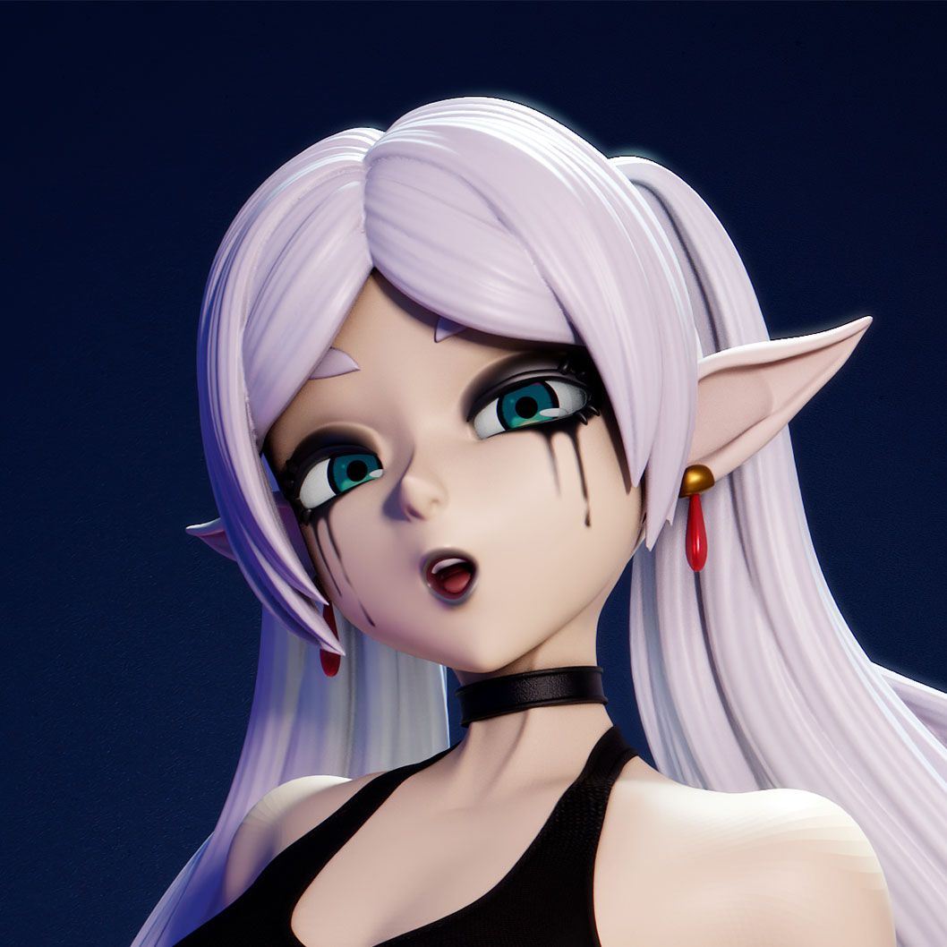 Goth Frieren Statue | Frieren: Beyond Journey's End Fan Art by FunserviceSTL SFW,NSFW 3d printed statue,nsfw statue,Frieren statue,Frieren: Beyond Journey's End Statue,3d printed figure,3d printed