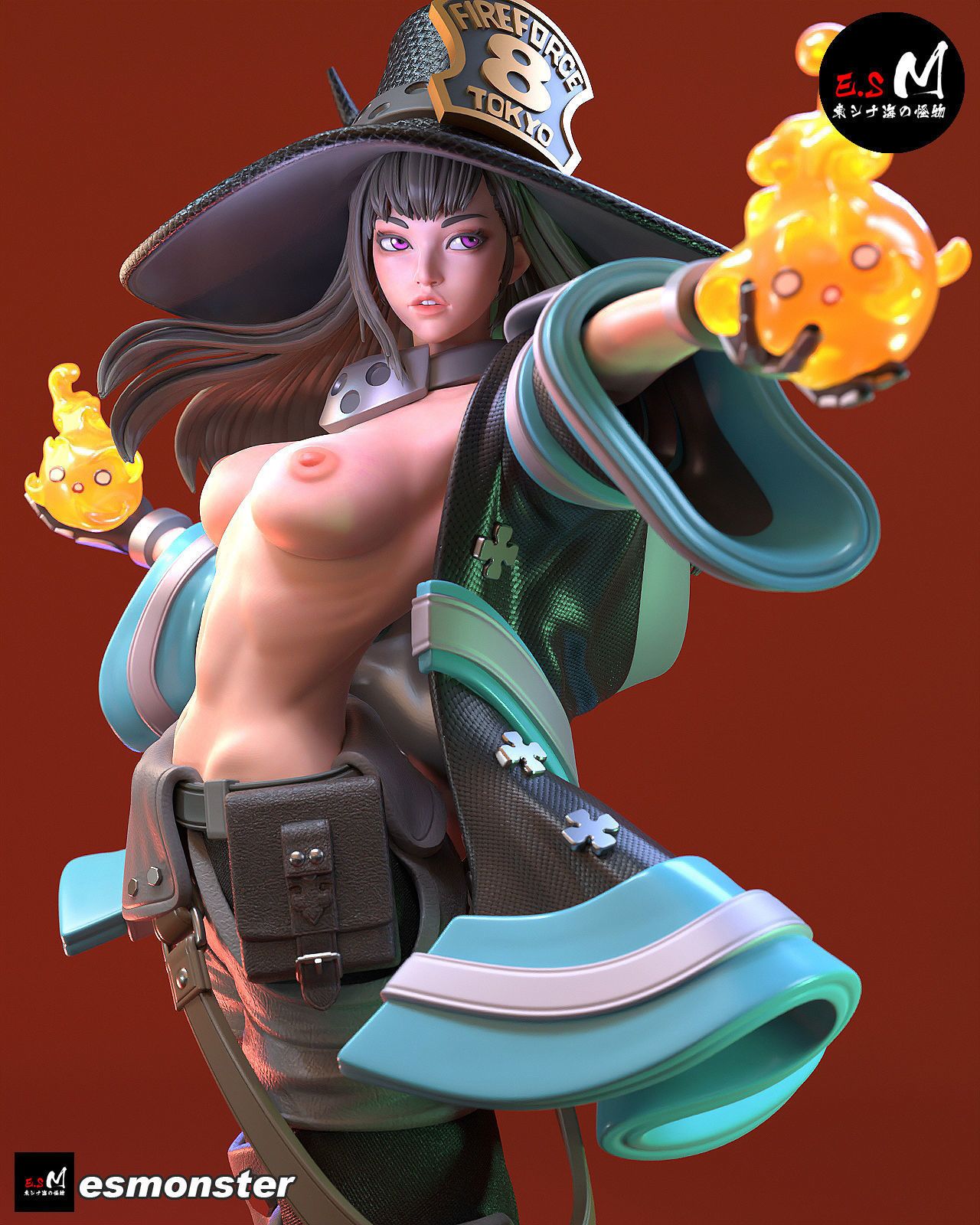 Oze Maki Statue | Fire Force Fan Art by E.S Monster SFW,NSFW null