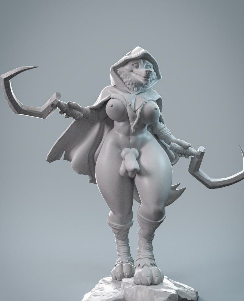 Bad Wolf Statue | Puss in Boots Fan Art by Anyonensfw SFW,NSFW,Futa 3d printed,3d printed statue,Bad Wolf Statue,Puss in Boots,furry statue,nsfw statue,futa statue,futa figurines,futanari figurines,futanari statue