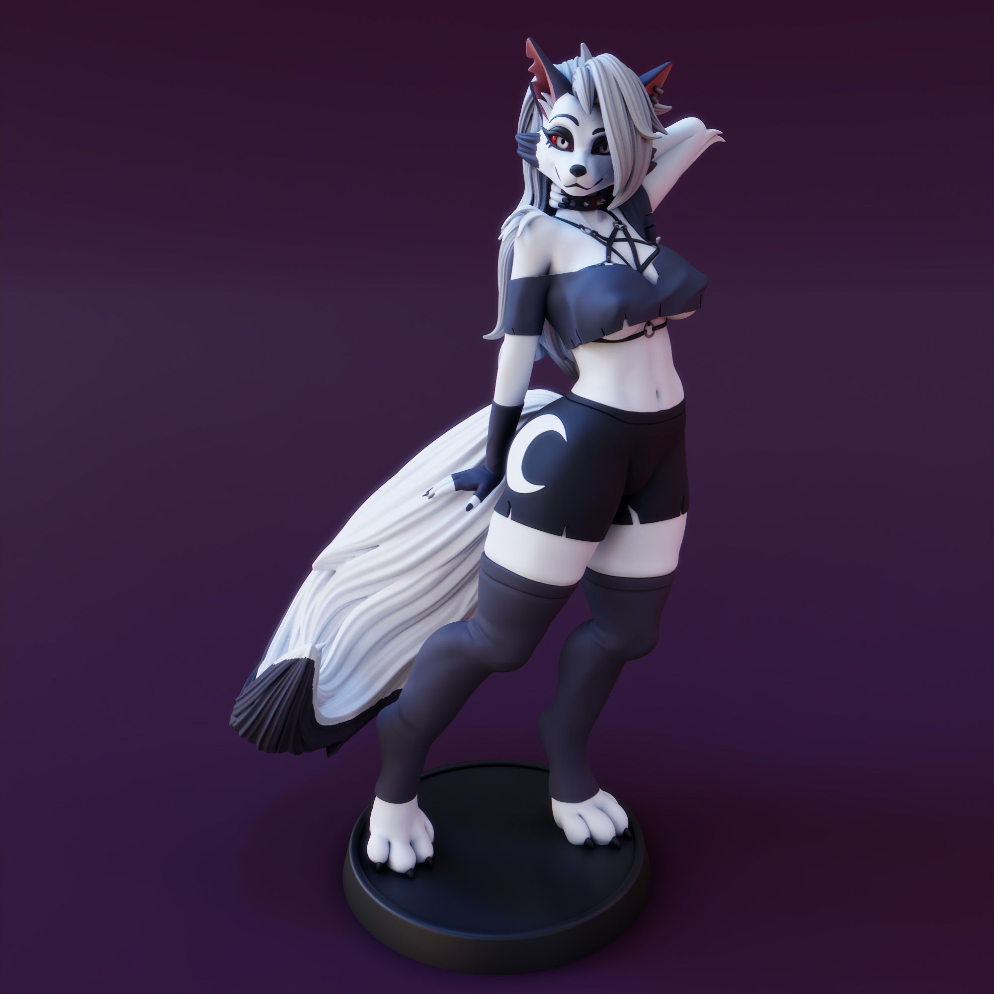 Loona Statue | Helluva boss Fan Art by FunserviceSTL SFW,NSFW 3d printed statue,nsfw statue,Helluva boss statue,Loona Statue,3d printed figure,3d printed