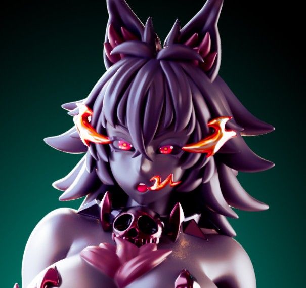 Hellhound Statue | Monster Girl Fan Art by Officer Rhu SFW,NSFW,Futa 3d printed statue,3d printed,nsfw statue,futa statue,Hellhound Statue,Monster Girl Statue