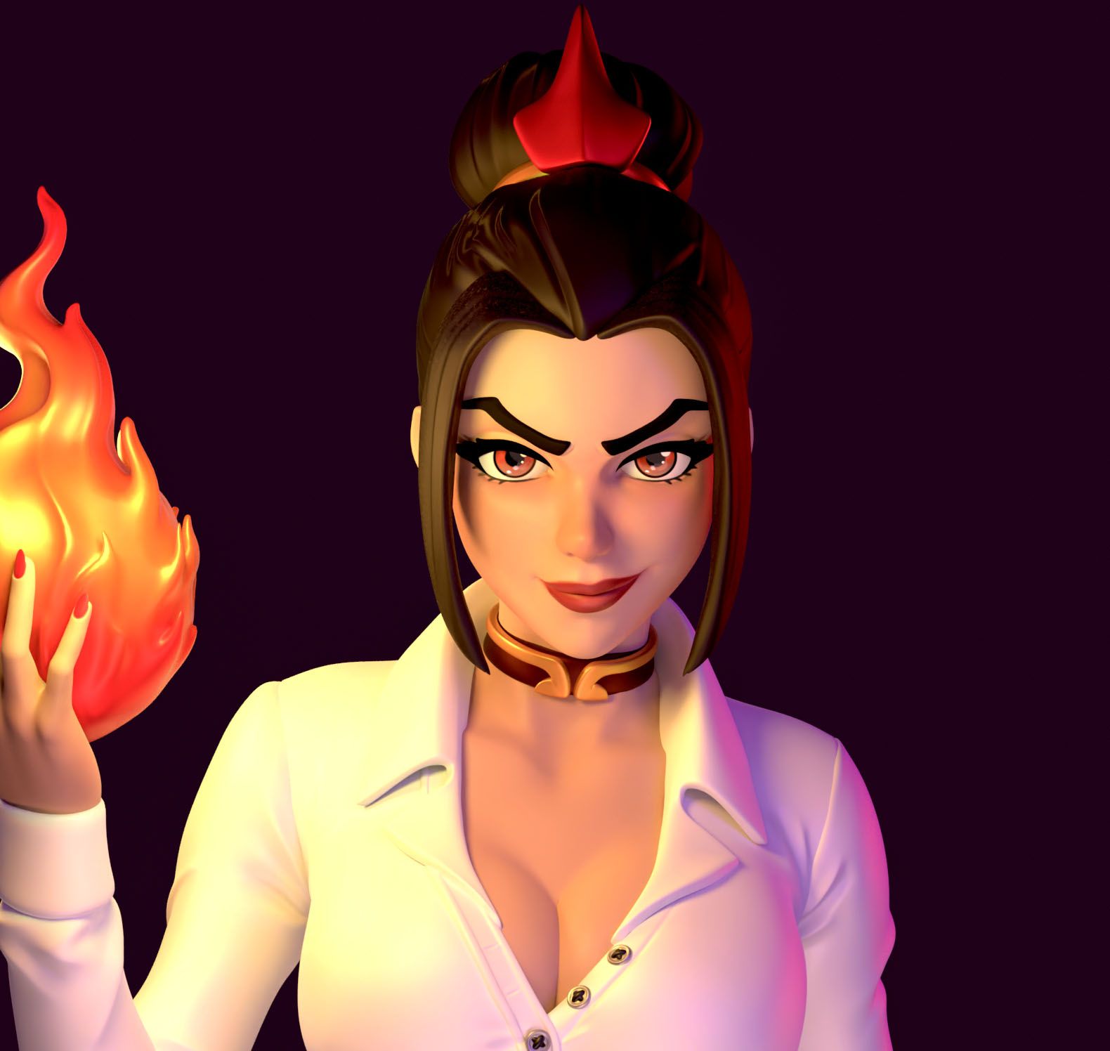 Azula Office Statue | Avatar The last Airbender Fan Art by Azaak3d SFW 3d printed statue,3d printed,sfw statue,Azula statue,Avatar The last Airbender Statue