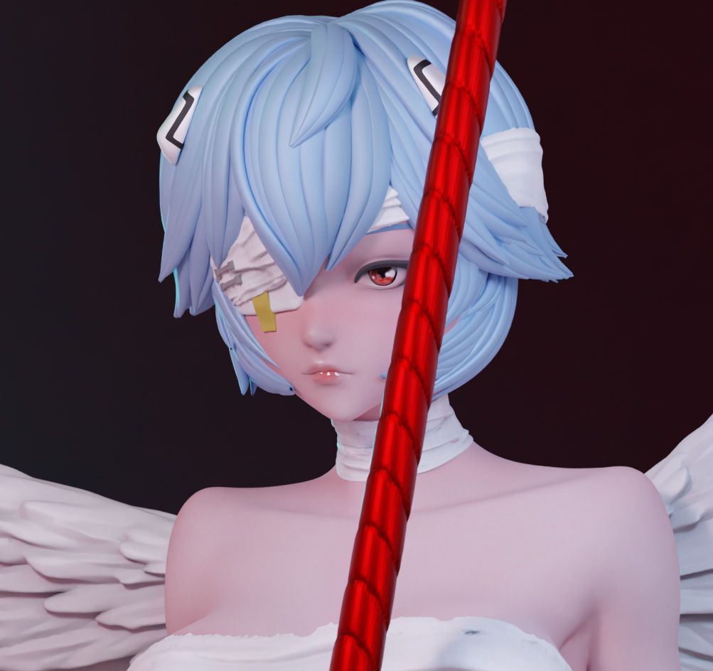 Rei Ayanami Statue | Evangelion Fan Art by Momoji3d SFW,NSFW 3d printed,3d printed statue,nsfw statue,Rei Ayanami statue,Evangelion statue