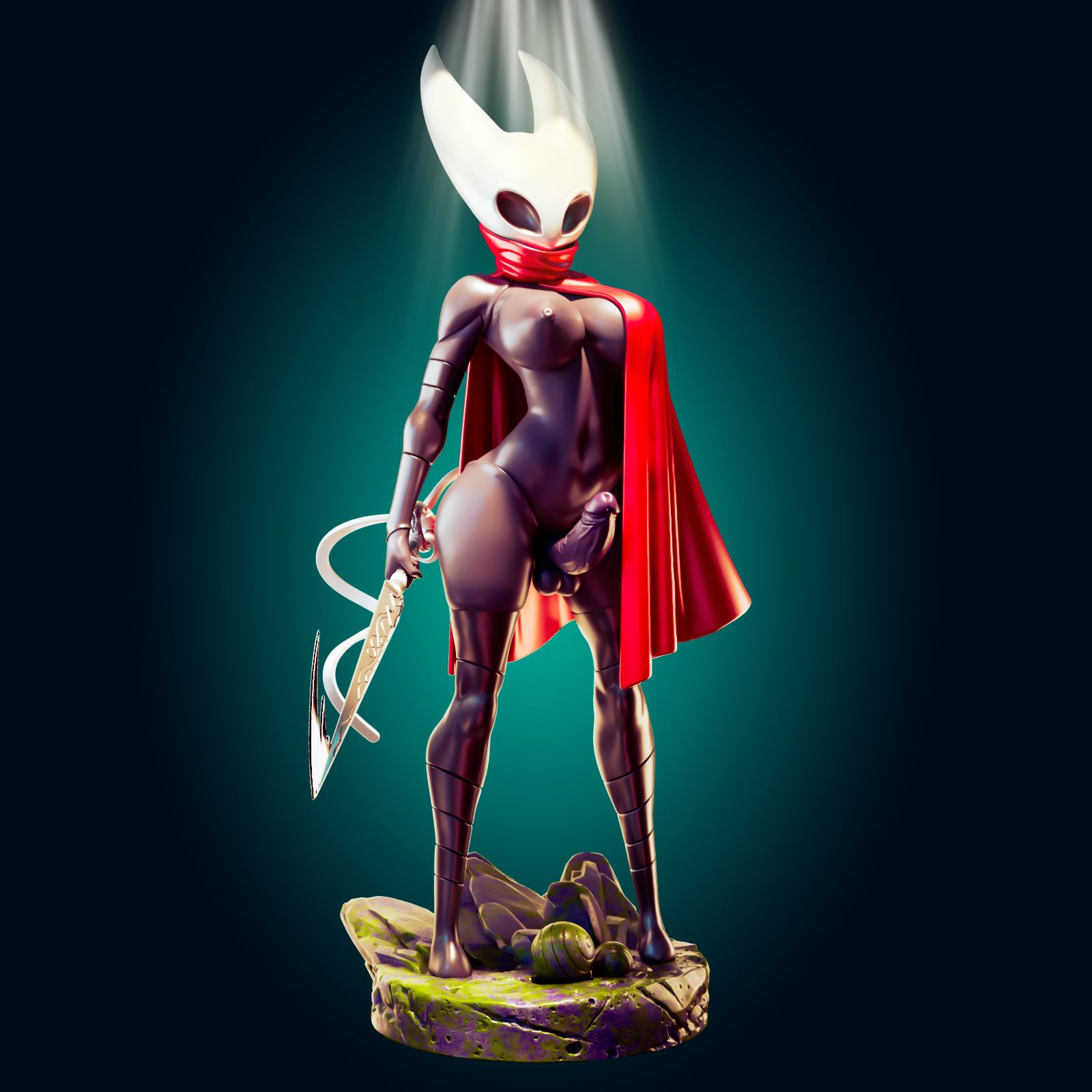 Hornet Statue | Hollow Knight Fan Art by Officer Rhu SFW,NSFW,Futa 3d printed statue,3d printed,nsfw statue,Hornet Statue,Hollow Knight Statue,futa statue