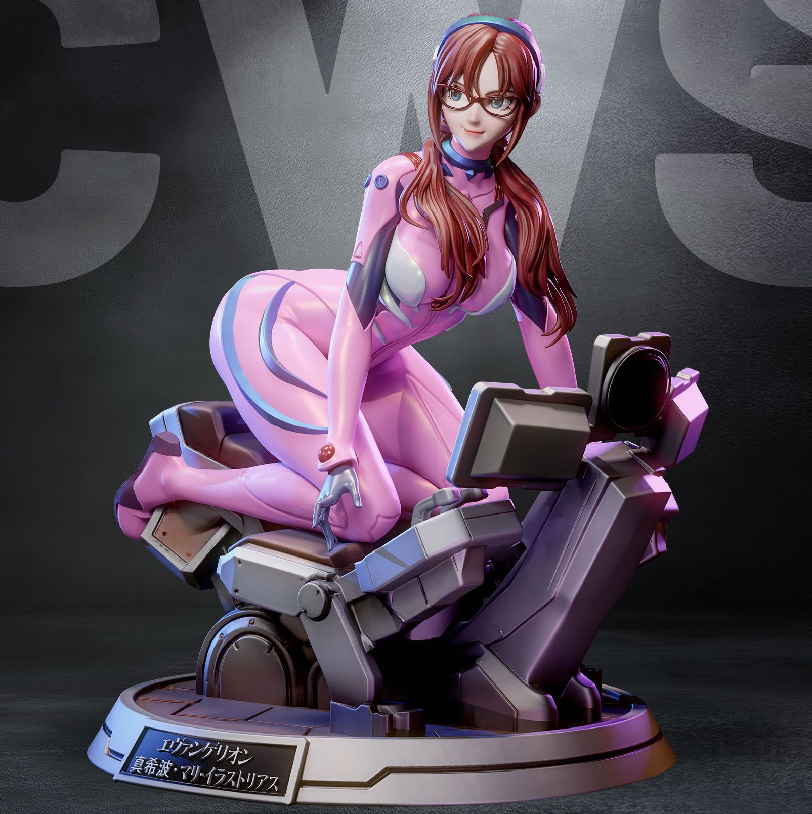 Mari Makinami Illustrious Statue | Evangelion Fan Art by CW Studios SFW,NSFW 3d printed statue,Evangelion statue,3d printed,Mari Makinami Illustrious Statue,3d printed figure,nsfw statue