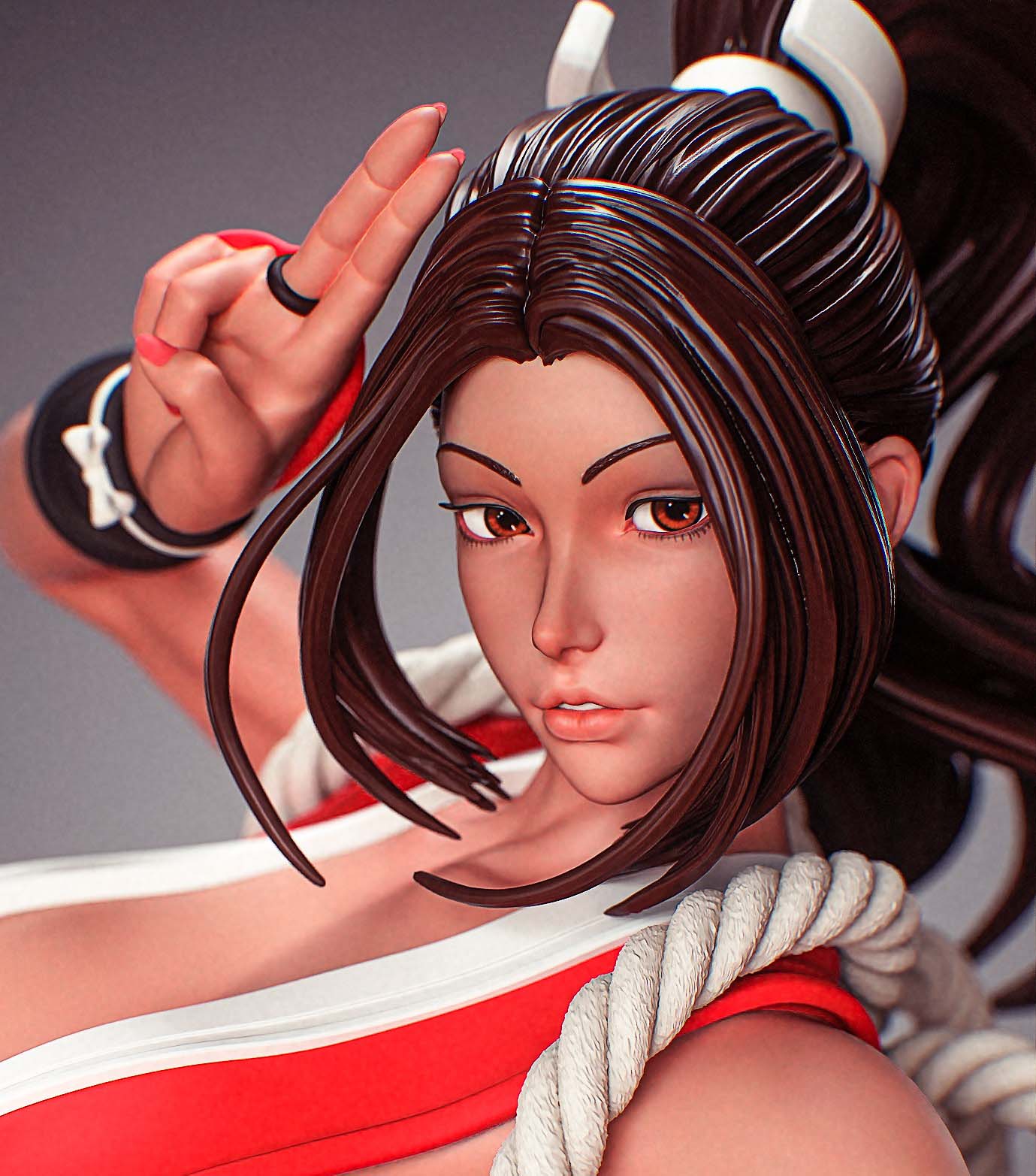 Mai Shiranui Statue | The King of Fighters Fan Art by PEACHFIGURE SFW,NSFW,Futa 3d printed,3d printed statue,Mai Shiranui Statue,The King of Fighters statue,nsfw statue,futa statue