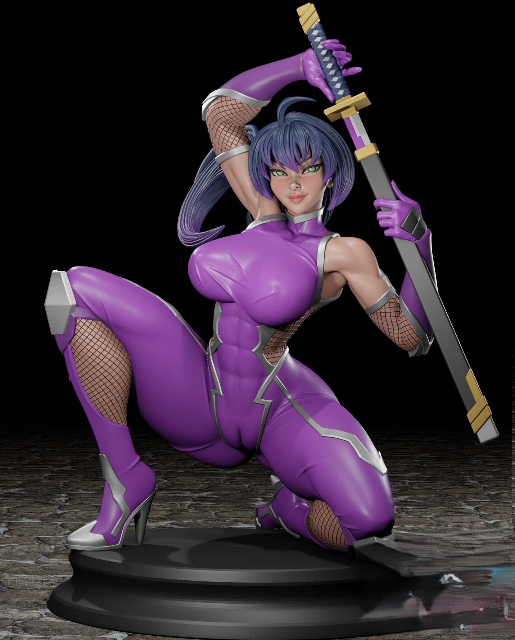 Figura Igawa Asagi | Taimanin fanart autorstwa Digital Dark SFW,NSFW,Futa 3d printed statue,3d printed,nsfw statue,futa statue,3d printed figure,Igawa Asagi Statue,Taimanin Statue