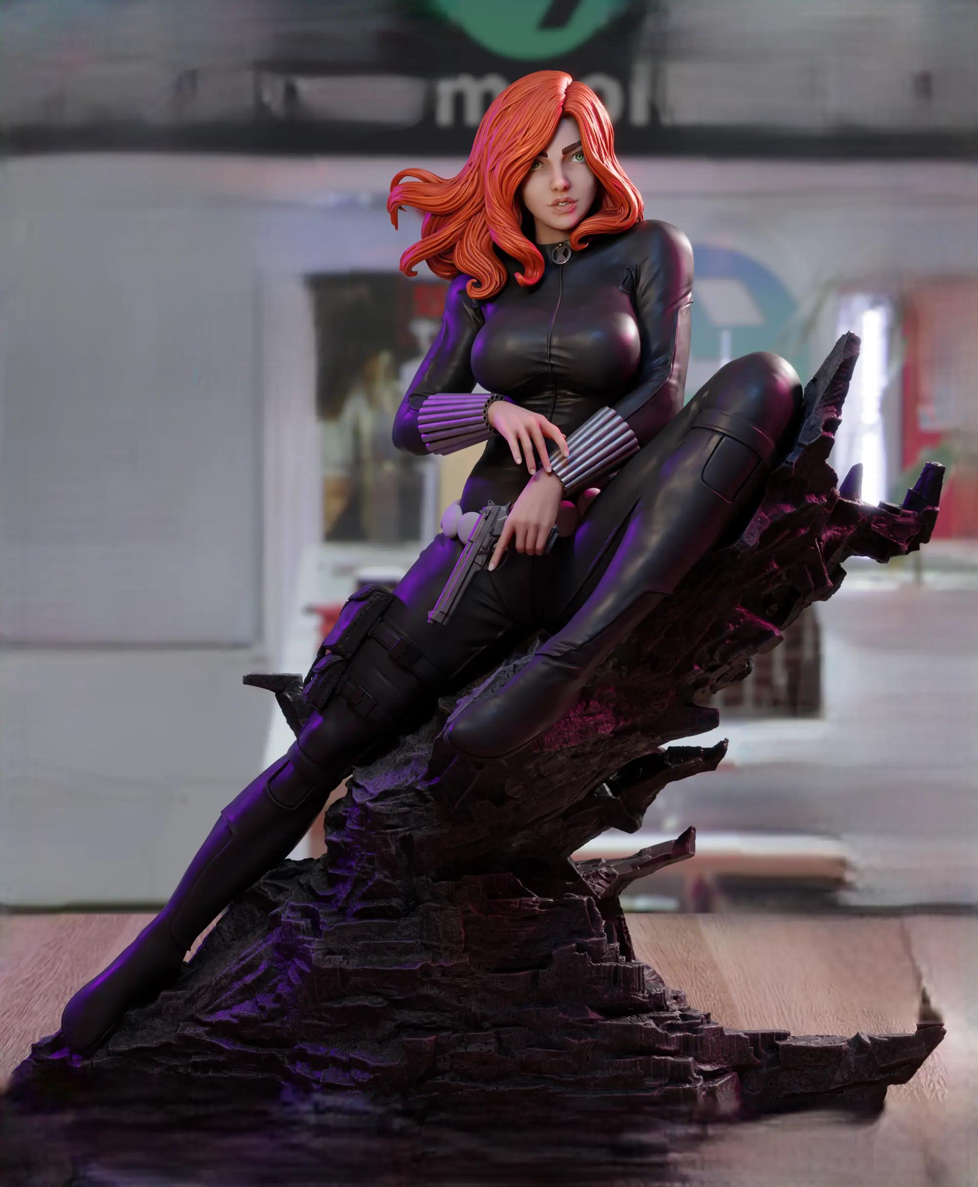 Black Widow Statue | Marvel Fan Art by 3Dmoonn SFW 3d printed,3d printed statue,Black Widow Statue,Marvel statue