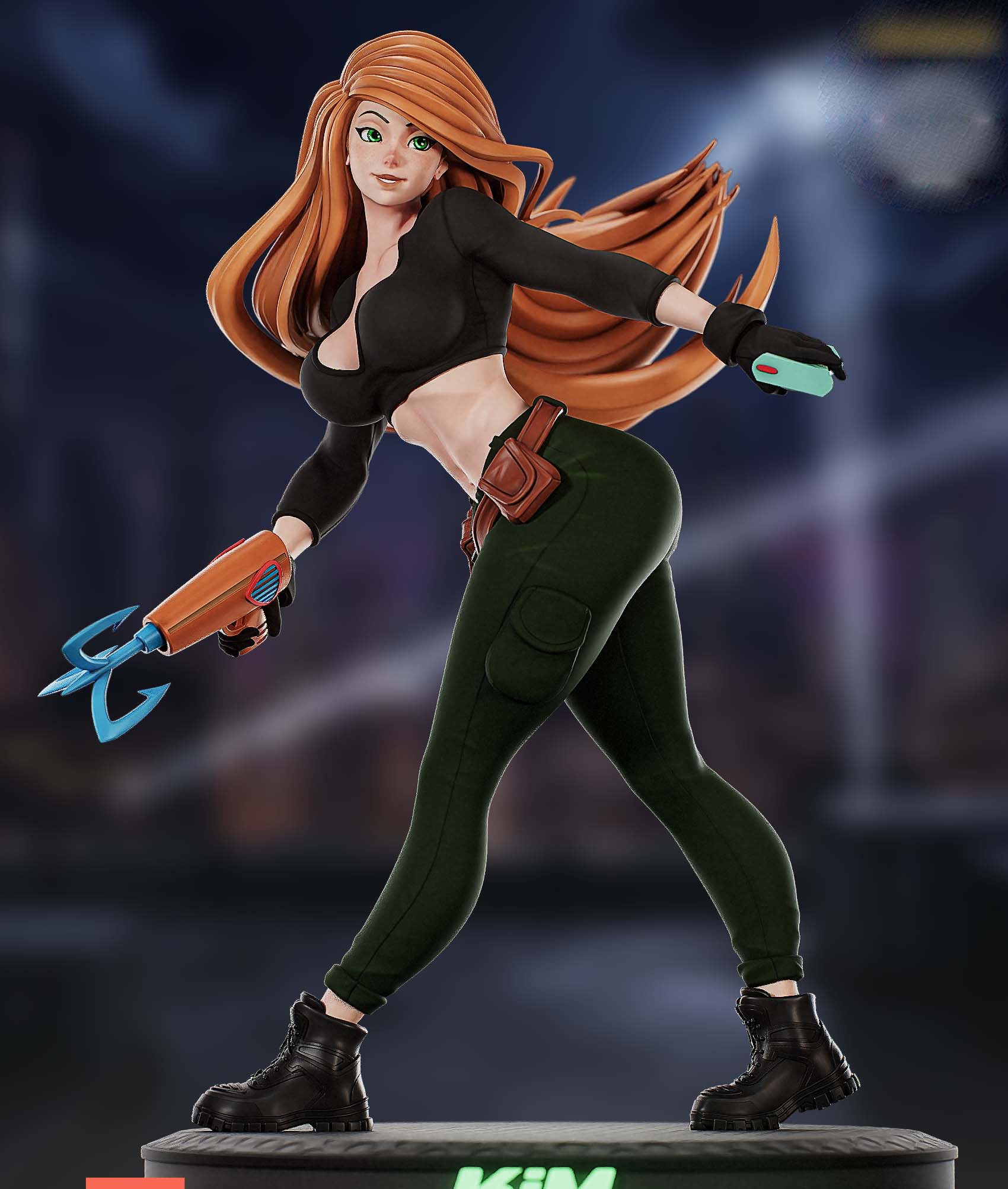 Kim Possible Statue | Kim Possible Fan Art by PEACHFIGURE SFW,NSFW 3d printed,3d printed statue,Kim Possible statue,nsfw statue