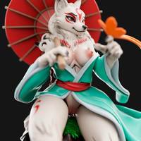 Estatua Amaterasu Wolf Girl | Okami Fan art por Anyonensfw SFW,NSFW,Futa 3d printed statue,3d printed,furry statue,Amaterasu Wolf,nsfw statue,futa statue,futa figurines,futanari figurines,futanari statue,3d printed figure