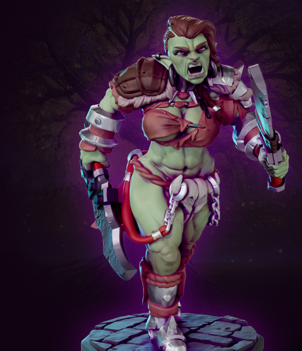 Karol, Fury Barbarian Miniature | DnD Fan Art by Gaz Minis SFW 3d printed,miniature,dnd miniature,Karol, Fury Barbarian,3d printed miniature