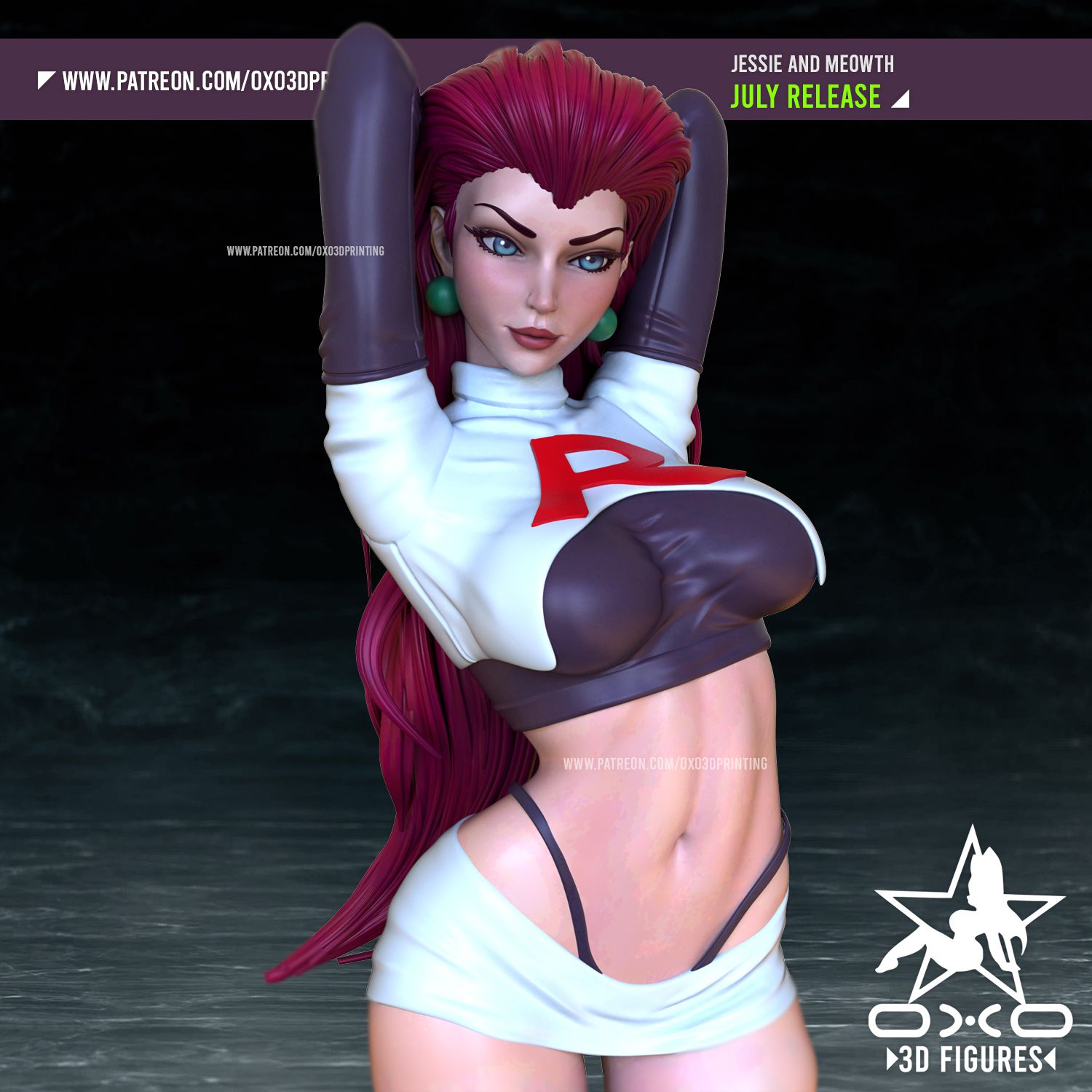Jessie and Meowth Statue | Pokémon Fan Art by OXO3D SFW,NSFW null