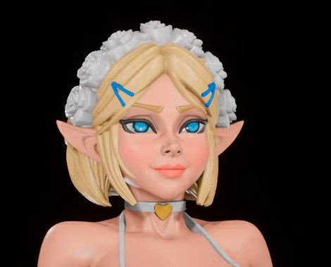 Bride Girls Statue | Zelda, Nier Fan Art by Digital Dark SFW,NSFW,Futa 3d printed statue,3d printed,nsfw statue,futa statue,Bride Girls Statue