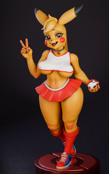Pikachu Statue | Pokemon Fan Art by mowmaw NSFW,Futa 3d printed,Pikachu Statue,futa statue,pokemon statue,furry statue,nsfw statue
