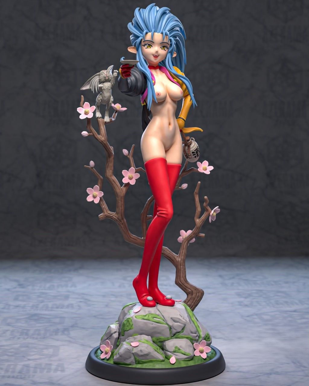 Ryoko Hakubi Statue | Tenchi Muyo Fan Art by Azerama SFW,NSFW 3d printed,3d printed statue,nsfw statue,Ryoko Hakubi statue,Tenchi Muyo statue