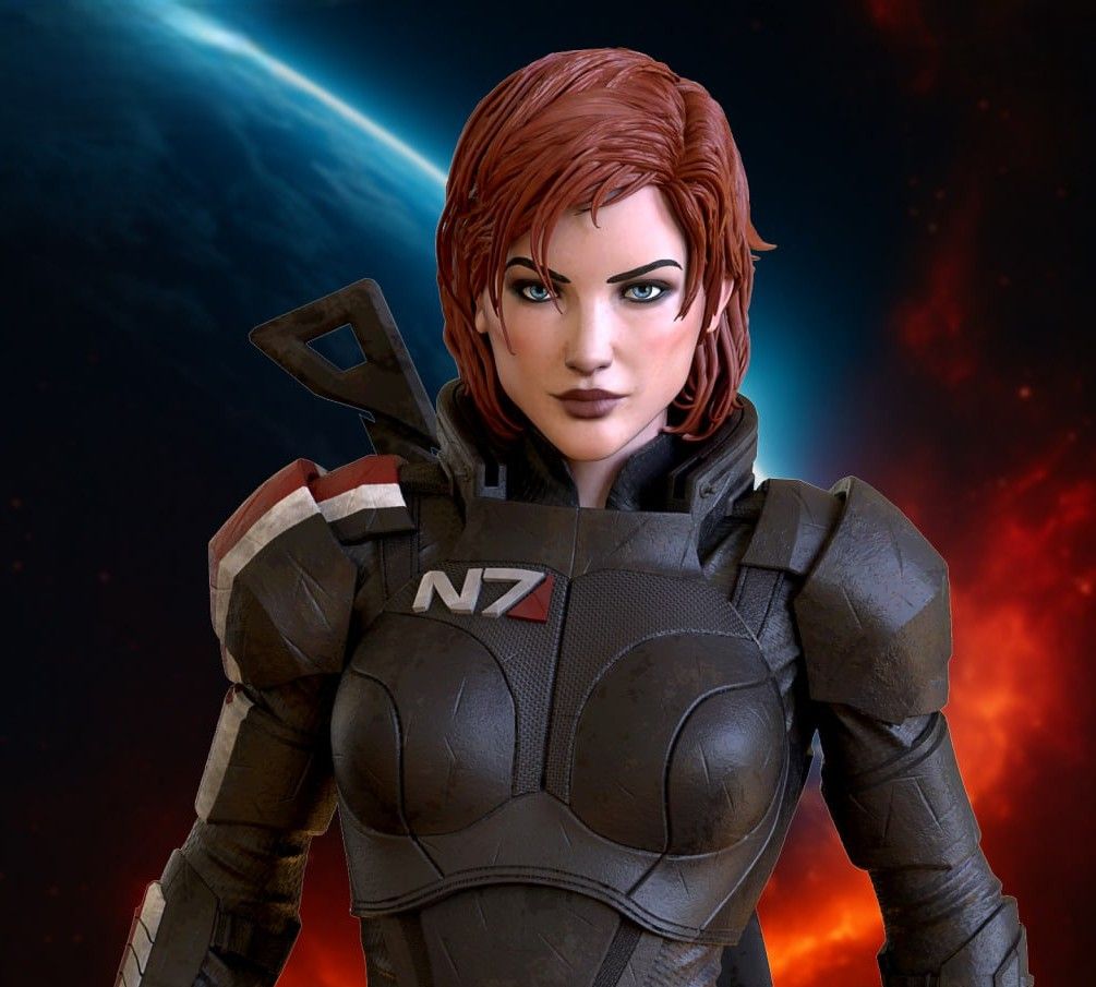 Commander FemShep Statue | Mass Effect Fan Art by OXO3D SFW,NSFW 3d printed statue,Mass Effect,3d printed,Commander FemShep Statue,3d printed figure,nsfw statue