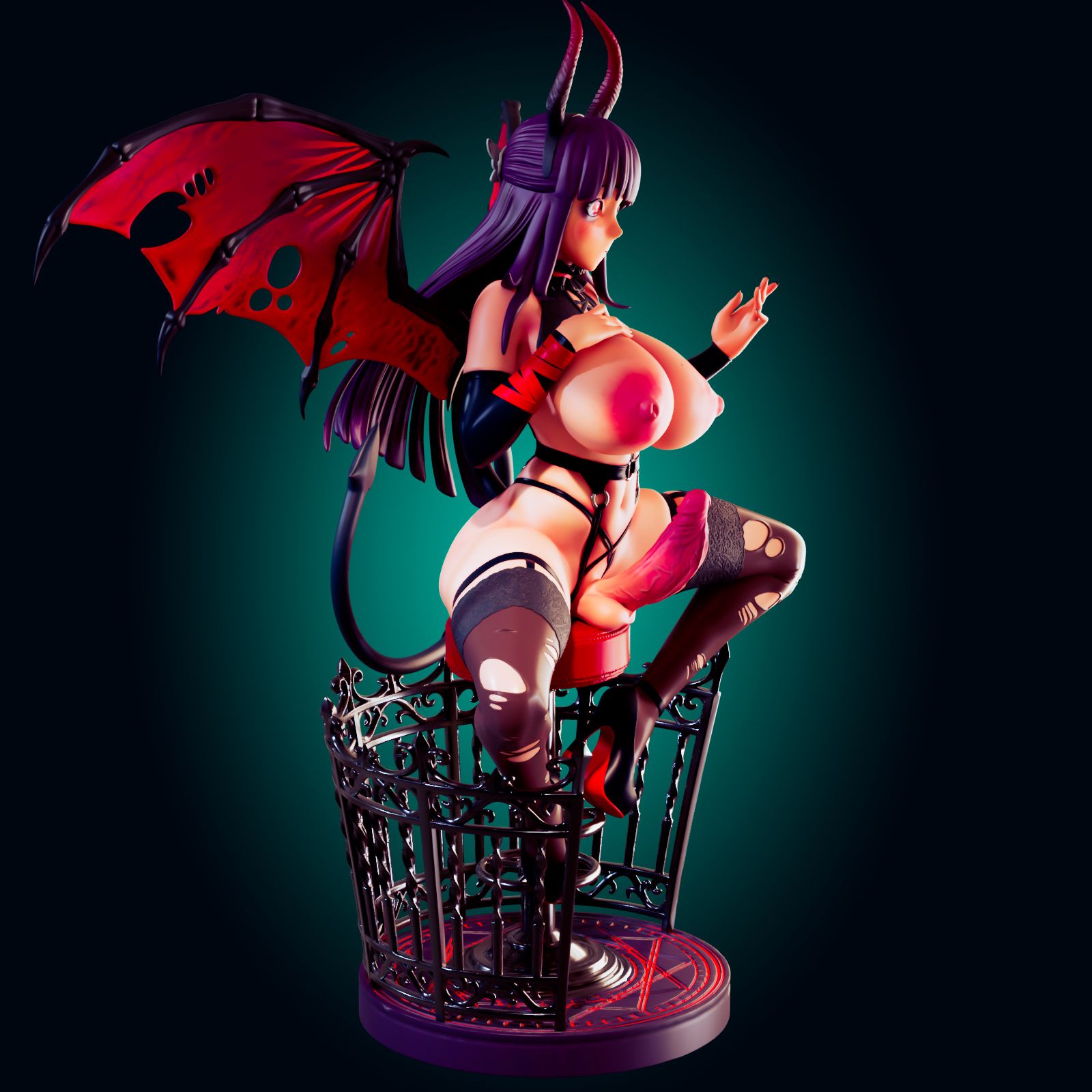 Fern Demon Succubus Statue | Frieren: Beyond Journey's End Fan Art by Officer Rhu SFW,NSFW,Futa 3d printed,Fern Demon Succubus statue,futa statue,Frieren: Beyond Journey's End statue,furry statue,nsfw statue