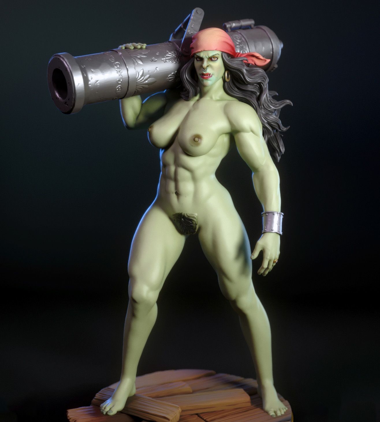 Boomka The Orc Pirate Statue | DnD Fan Art by TorridaMinis SFW,NSFW 3d printed,3d printed statue,nsfw statue,3d printed figure,Boomka The Orc Pirate Statue,dnd Statue