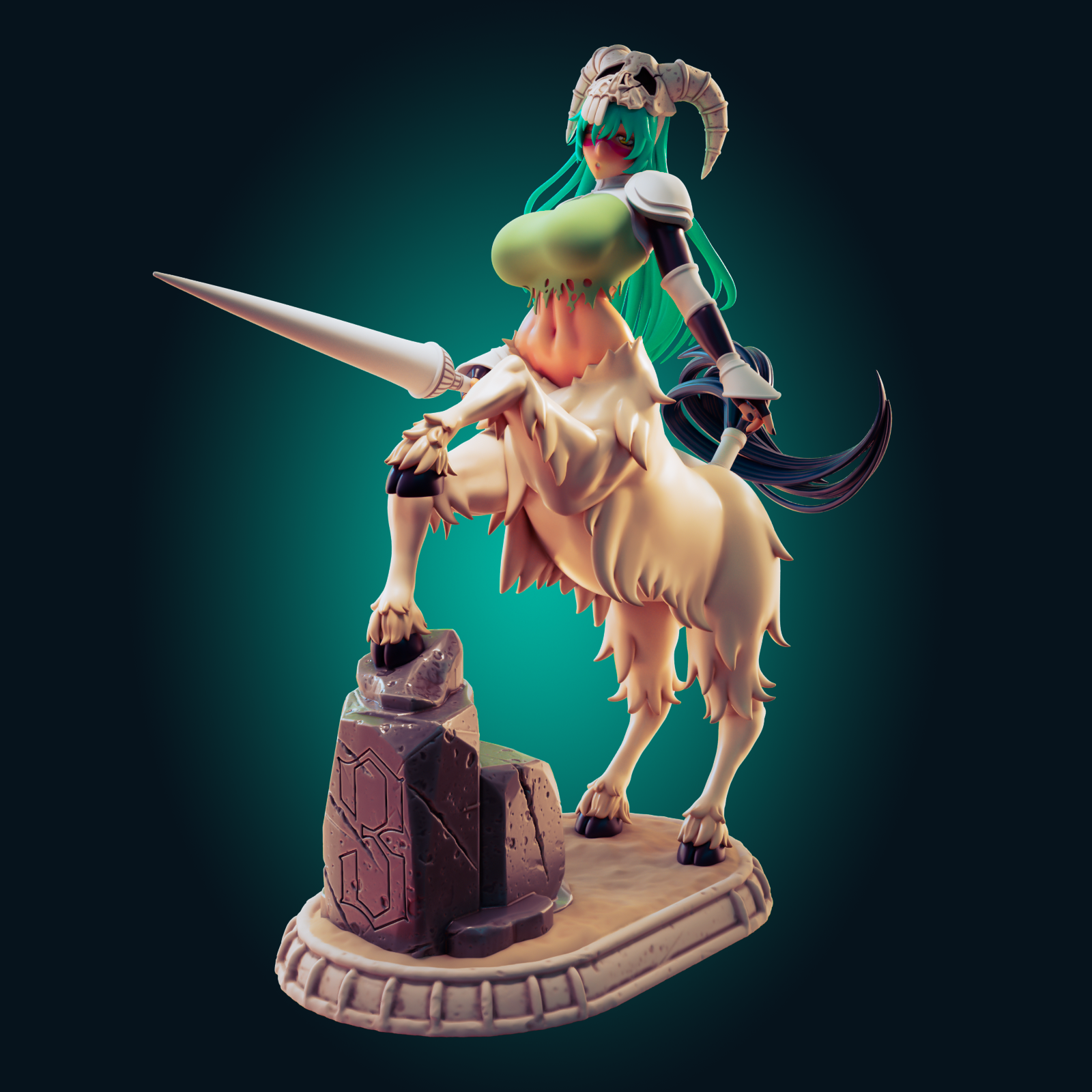 Nelliel Thicc Centaur Statue | Bleach Fan Art by Officer Rhu SFW,NSFW,Futa 3d printed,Nelliel Thicc Centaur statue,futa statue,bleach statue,furry statue,nsfw statue
