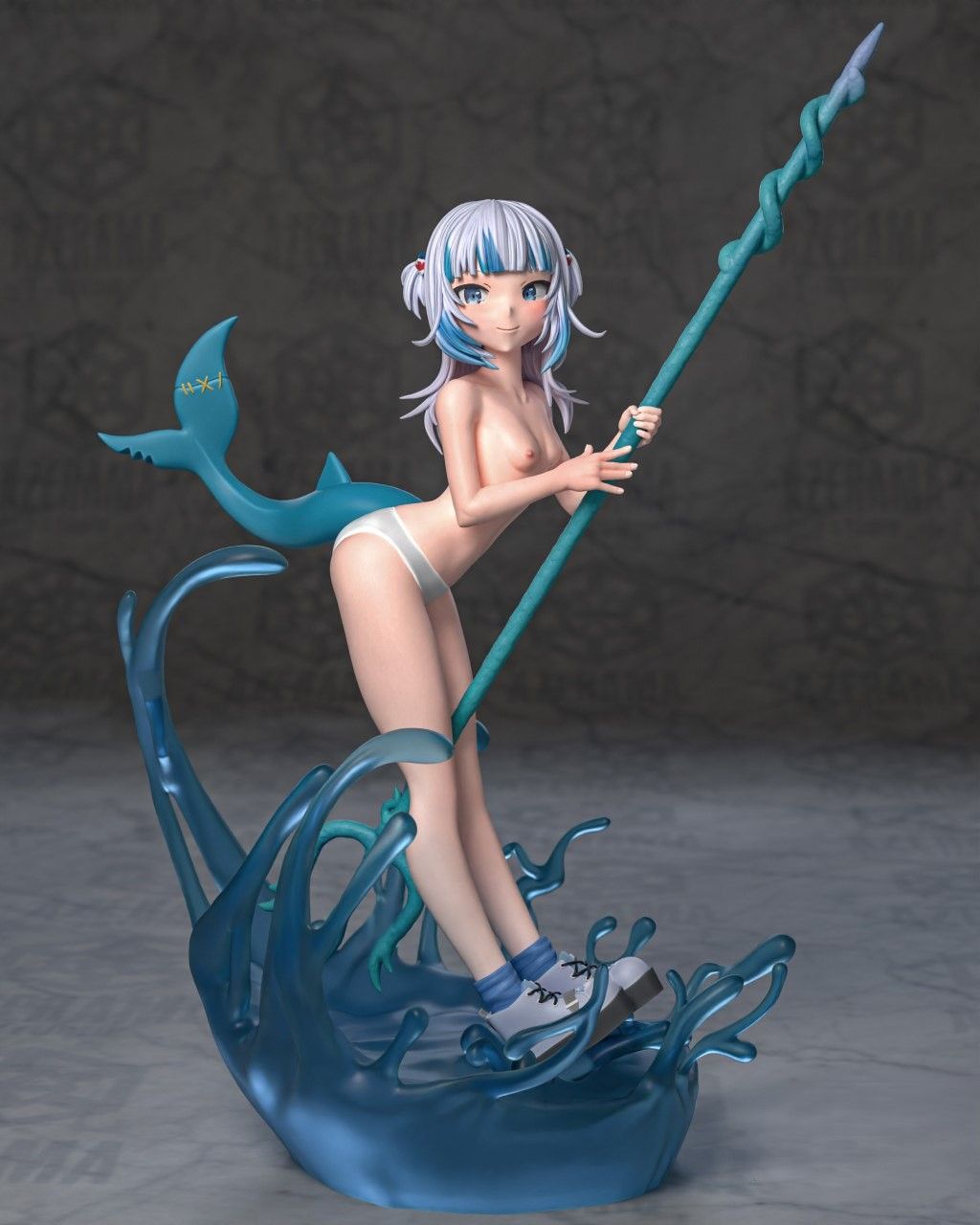 Gawr Gura Statue | Hololive Fan Art by Azerama SFW,NSFW 3d printed,3d printed statue,nsfw statue,Gawr Gura statue,Hololive statue