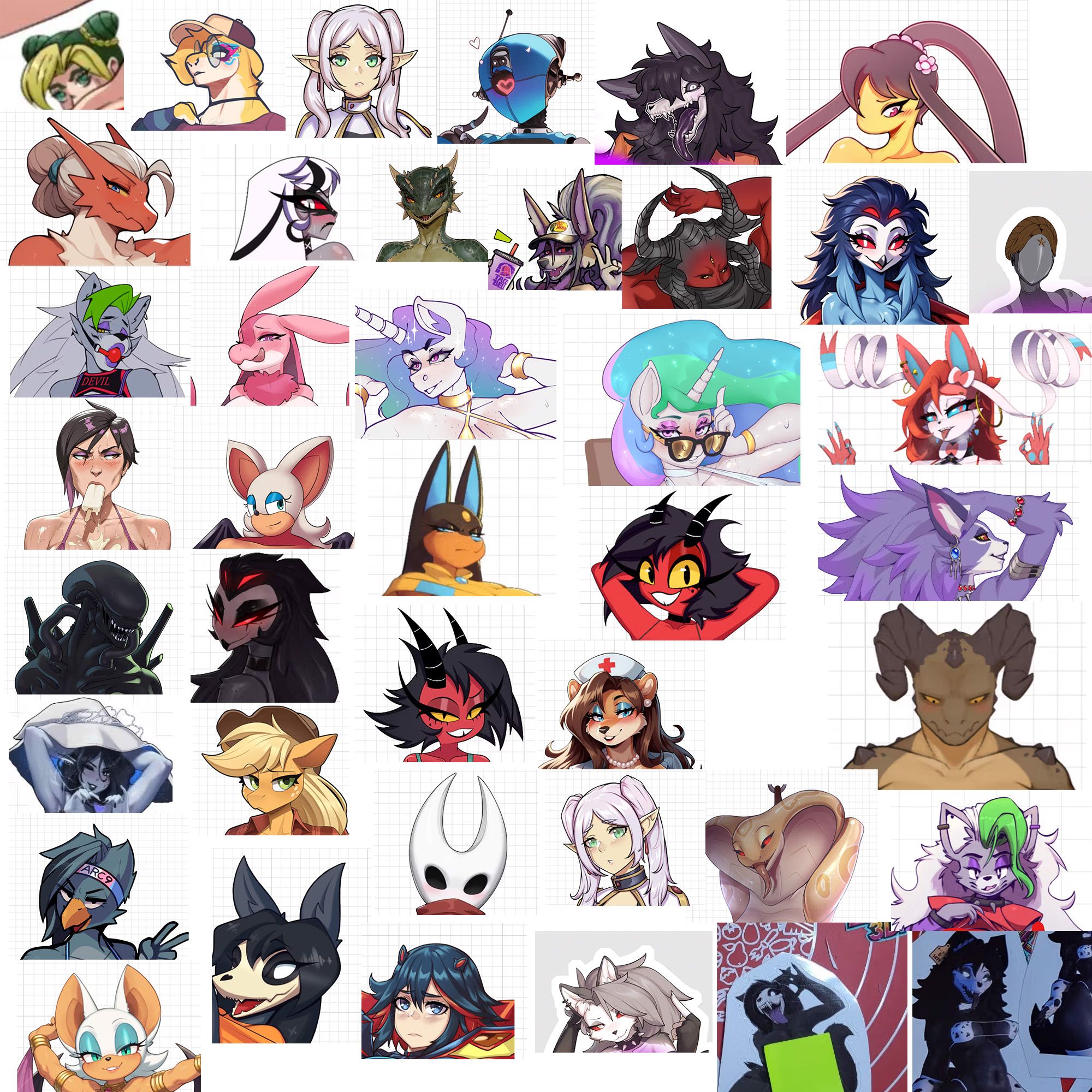 Mixed Mega Pack Sticker | Original Vinyl Sticker SFW And NSFW nsfw sticker,furry sticker,loona sticker,sfw sticker