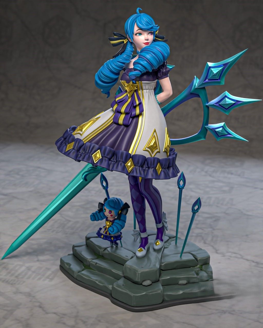 Gwen Statue | League of Legends Fan Art by Azerama SFW,NSFW 3d printed,3d printed statue,nsfw statue,Gwen statue,league of legends statue