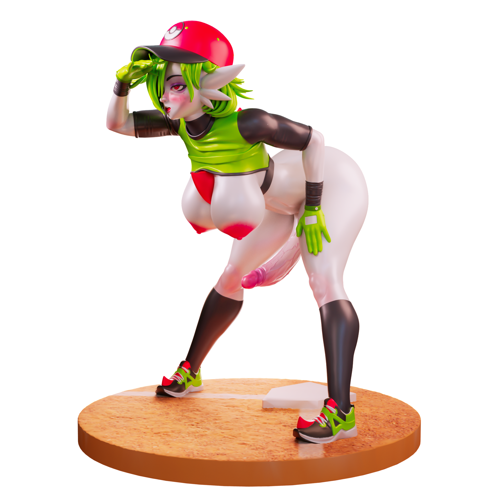 Gardevoir Baseball Statue | Pokémon Fan Art by Officer Rhu SFW,NSFW,Futa 3d printed statue,3d printed,nsfw statue,futa statue,Gardevoir Baseball Statue,Pokemon Statue