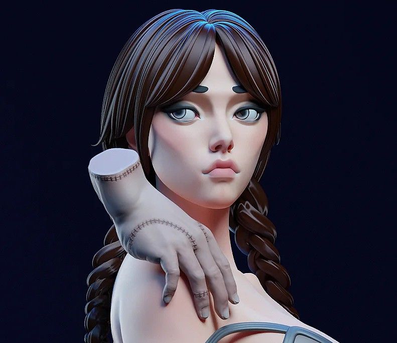 Wednesday Statue | The Addams Family Fan Art by E.S Monster SFW,NSFW 3d printed,3d printed statue,The Addams Family Statue ,nsfw statue,Wednesday statue