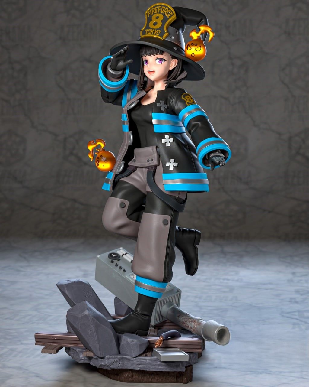 Oze Maki Statue | Fire Force Fan Art by Azerama SFW,NSFW 3d printed,3d printed statue,nsfw statue,Oze Maki statue,Fire Force statue