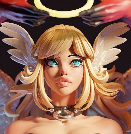 Anaita Angel Statue | Original Fan Art by E.S Monster SFW,NSFW 3d printed statue,3d printed,Anaita Angel statue,nsfw statue,3d printed figure