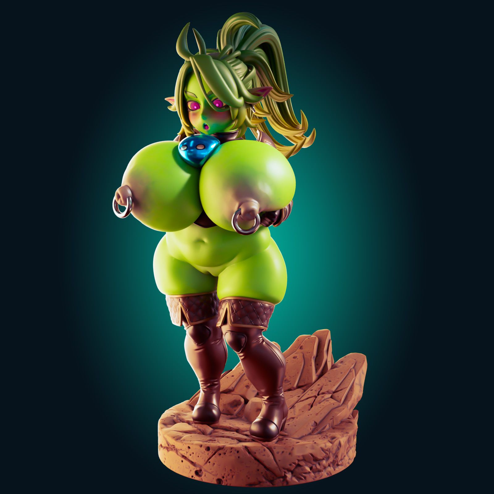 Figura Goblin Girl Big Boobs | Monster Girl Fanart autorstwa Officer Rhu SFW,NSFW,Futa 3d printed statue,3d printed,3d printed figure,Goblin Girl Statue,Monster Girl Statue,nsfw statue,futa statue,futa figurines,futanari figurines,futanari statue