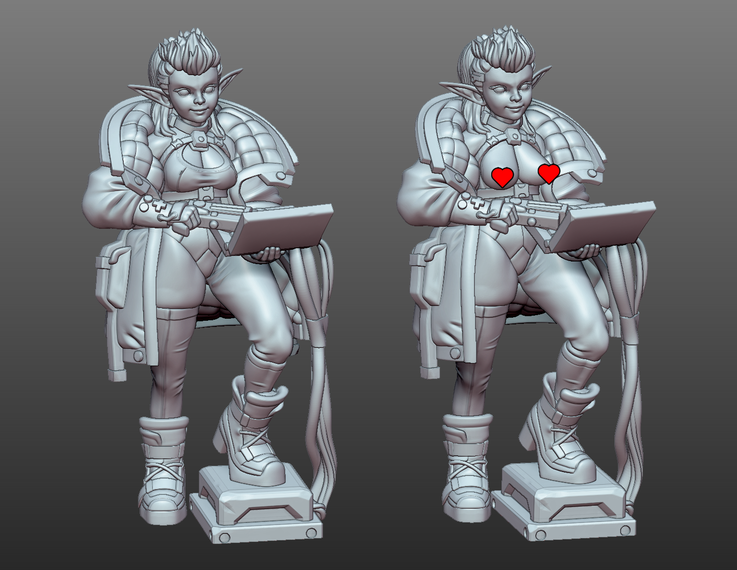 Eldrin Swiftcode Elf Hacker Miniature | Cyberpunk2077 Fan Art by Gaz Minis SFW,NSFW 3d printed,miniature,Cyberpunk2077 miniature,nsfw miniature,Eldrin Swiftcode Elf Hacker,3d printed miniature