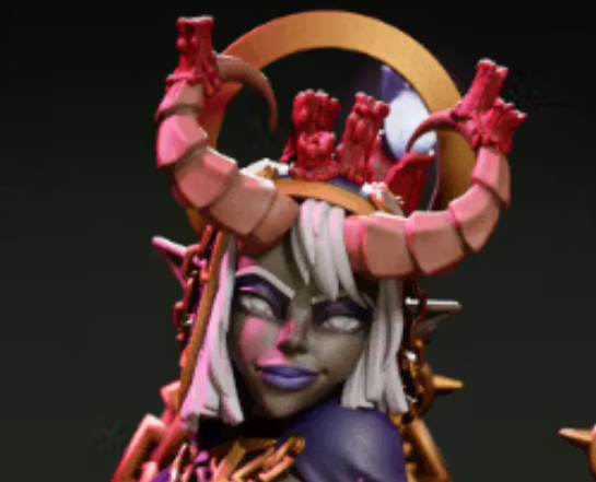 Demon Nun Yakshini Miniature | DnD Fan Art by Jigglystix SFW 3d printed,miniature,dnd miniature,Demon Nun Yakshini,3d printed miniature