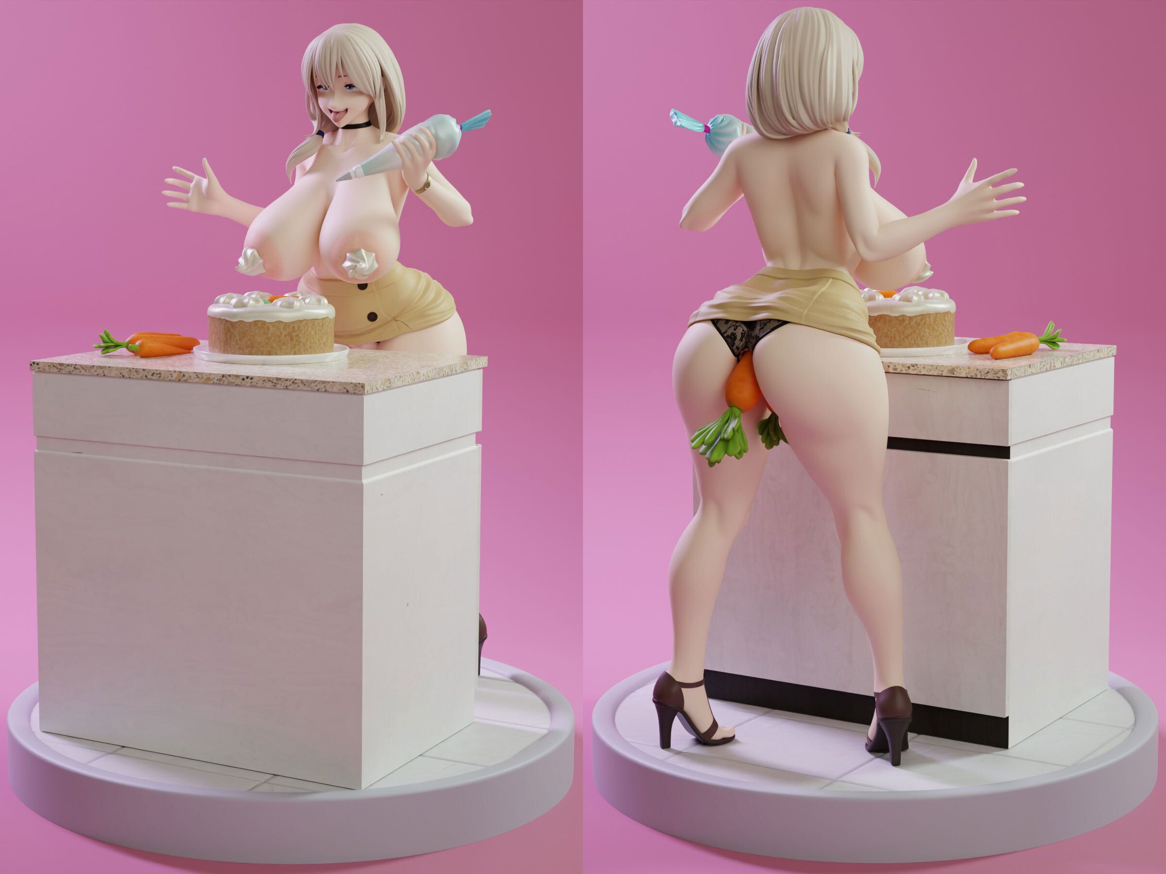 Uzaki Tsuki The Cooking Milf Statue | Uzaki Chan Fan Art by KiTNo SFW,NSFW 3d printed statue,3d printed figure,nsfw statue,Uzaki Chan statue,Uzaki Tsuki statue