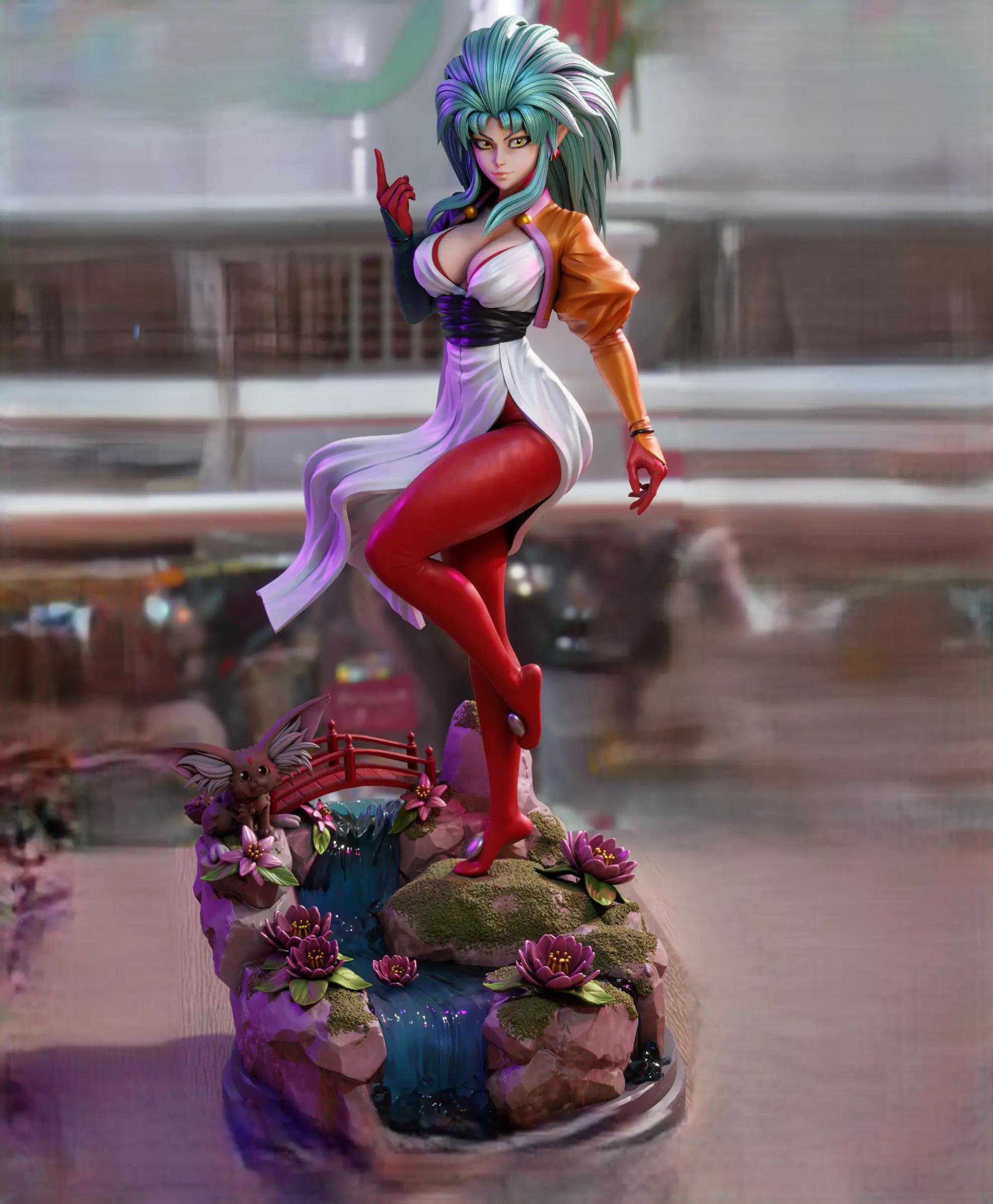 Ryoko Hakubi Statue | Tenchi Muyo Fan Art by 3Dmoonn SFW,NSFW 3d printed,3d printed statue,Ryoko Hakubi Statue,Tenchi Muyo statue,nsfw statue