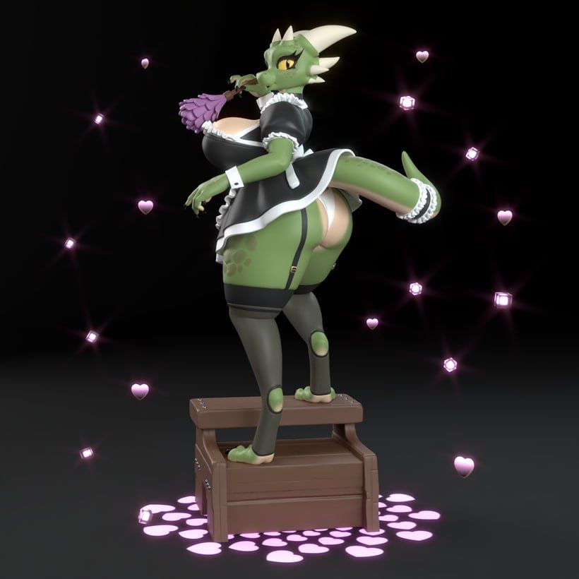 The Lusty Argonian Maid Statue | Original Fan Art by GeneralButa SFW,NSFW 3d printed statue,3d printed,Argonian Maid Statue,dragon statue,nsfw statue,3d printed figure