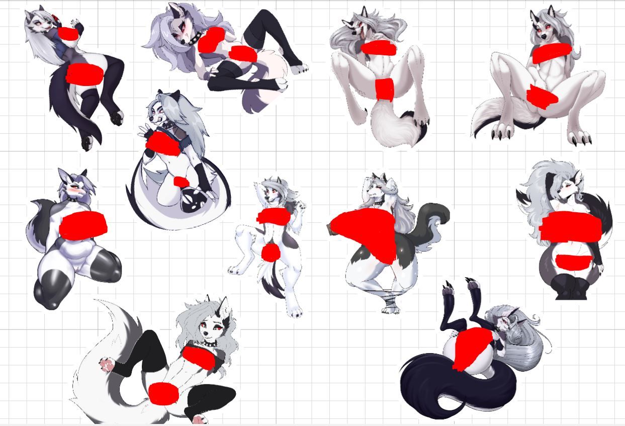 Loona 2 Mega Pack Sticker | Helluva Boss Vinyl Sticker NSFW furry sticker,Helluva Boss sticker,nsfw sticker,loona sticker,stickers