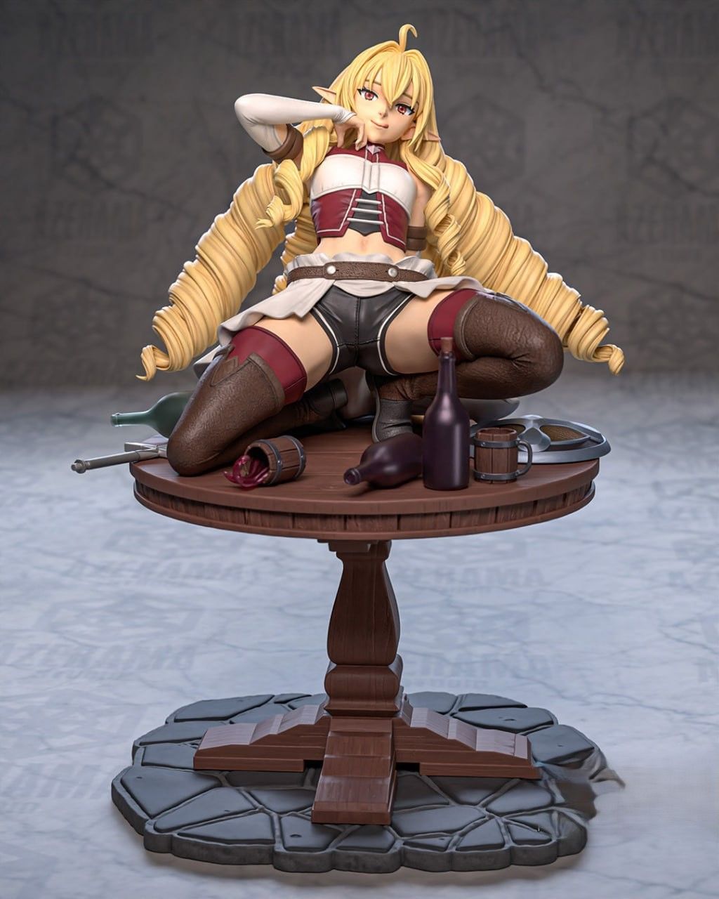 Elinalise Dragonroad Statue | Mushoku Tensei Fan Art by Azerama SFW,NSFW 3d printed,3d printed statue,nsfw statue,Elinalise Dragonroad statue,Mushoku Tensei statue