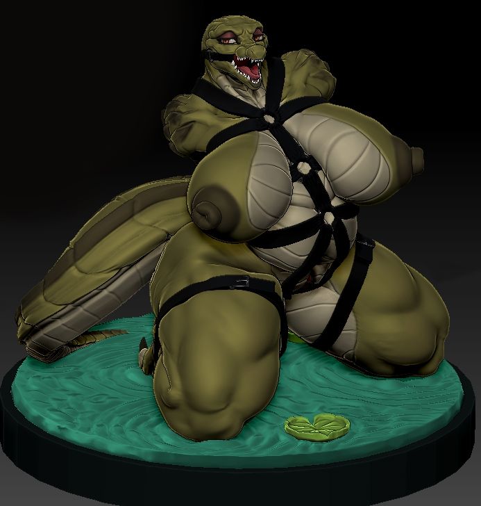 Cocodrile Trap Furry Statue | Original Fan Art by MorganMorningstar NSFW,Futa 3d printed statue,3d printed,3d printed figure,Cocodrile Trap Statue,Original Statue,futa statue,futa figurines,futanari figurines,futanari statue,nsfw statue,furry statue