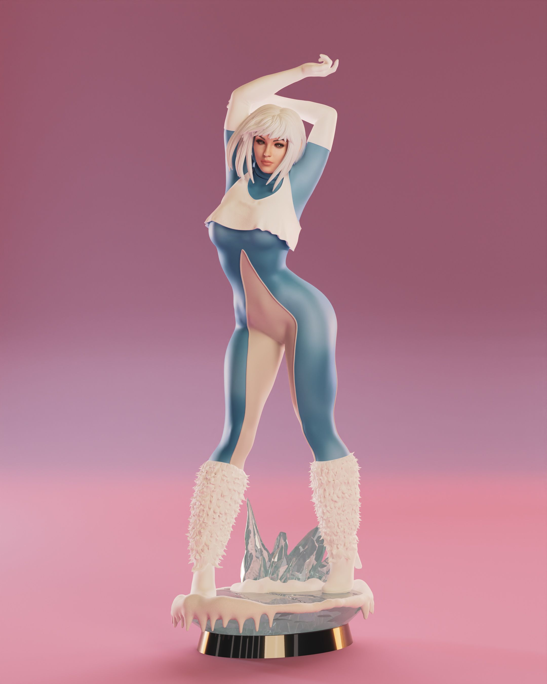 Ice Statue | DC Fan Art by Abe3D SFW,NSFW 3d printed statue,ice,dc,3d printed figure,3d printed,nsfw statue