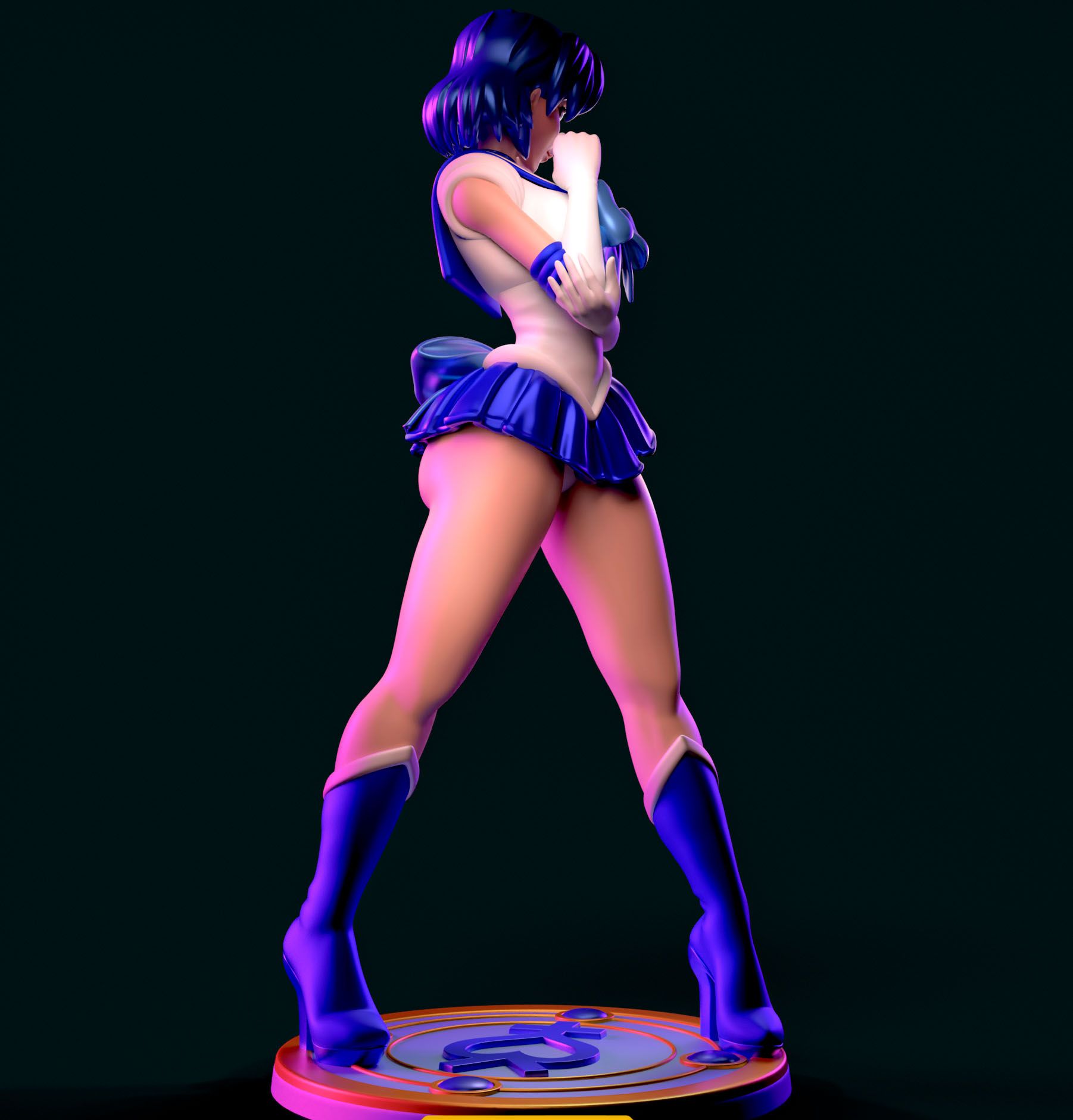 Sailor Mercury Statue | Sailor Moon Fan Art by Azaak3d SFW 3d printed statue,3d printed,sfw statue,Sailor Moon statue,Sailor Mercury statue
