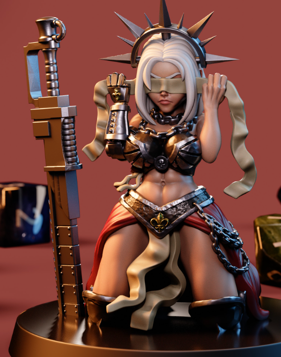 Repenting Fanatical Sister Miniature | DnD Fan Art by Jigglystix SFW,NSFW 3d printed,miniature,40k miniature,Repenting Fanatical Sister,3d printed miniature,nsfw miniature