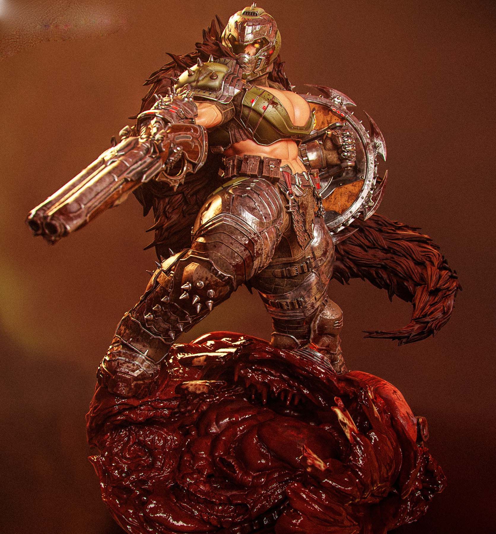 DOOM Girl Statue | DOOM Fan Art by Gatsu SFW,NSFW,Futa 3d printed statue,3d printed,nsfw statue,futa statue,DOOM Girl Statue,DOOM Statue,futa figurines,futanari figurines,futanari statue