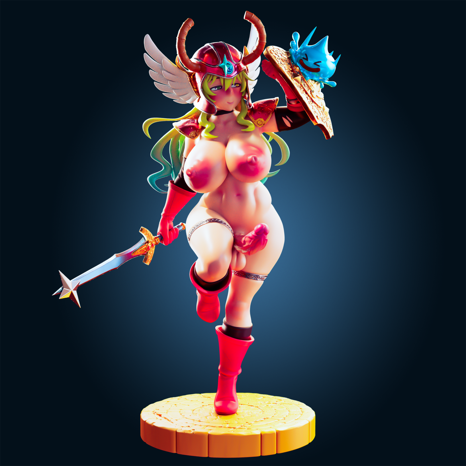 Quetzalcoatl Warrior Statue | Miss Kobayashi's Dragon Maid Fan Art by Officer Rhu SFW,NSFW,Futa 3d printed,Quetzalcoatl Warrior statue,futa statue,Miss Kobayashi's Dragon Maid statue,furry statue,nsfw statue