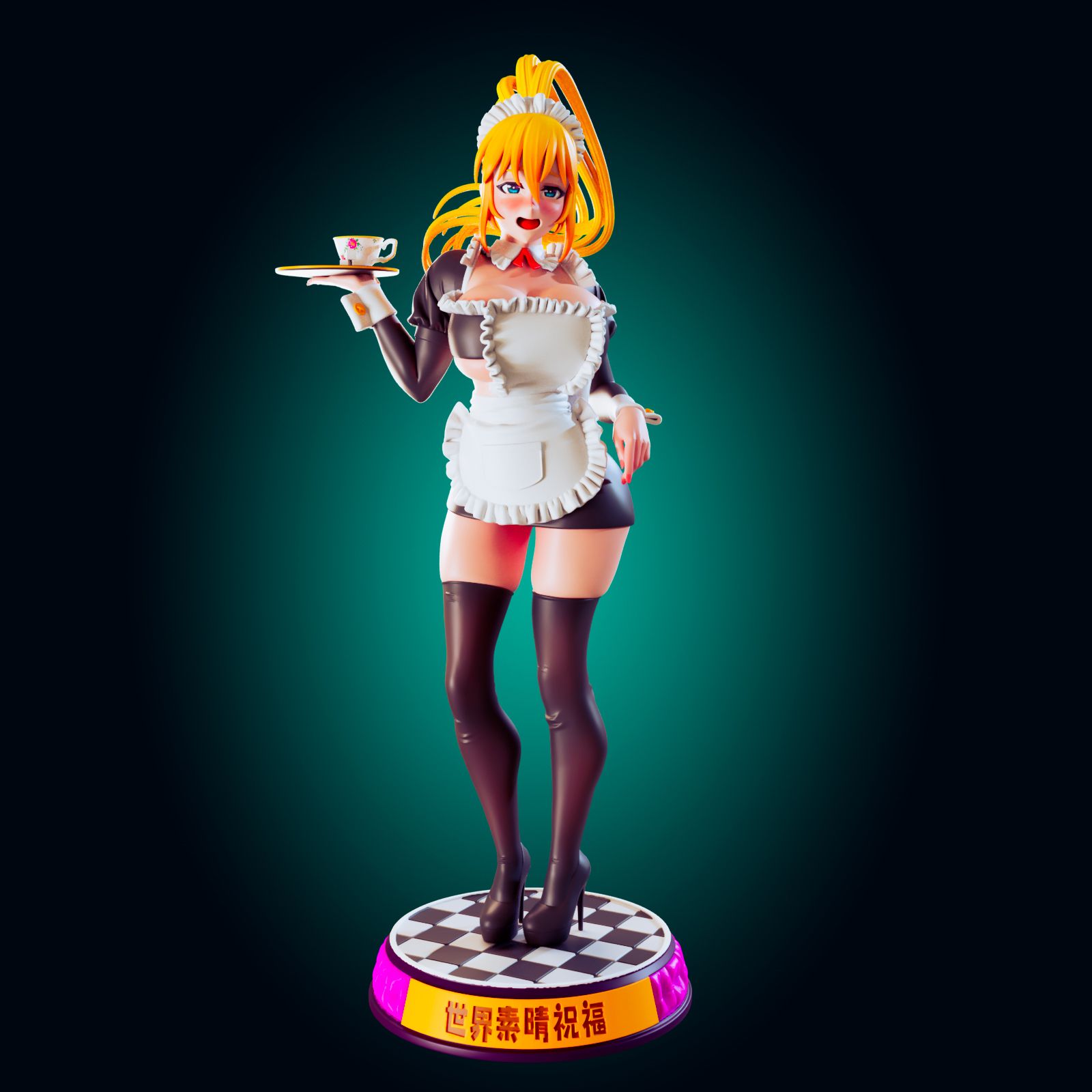 Darkness Maid Outfit Statue | Konosuba Fan Art by Officer Rhu SFW,NSFW,Futa 3d printed,Darkness statue,futa statue,Konosuba statue,furry statue,nsfw statue