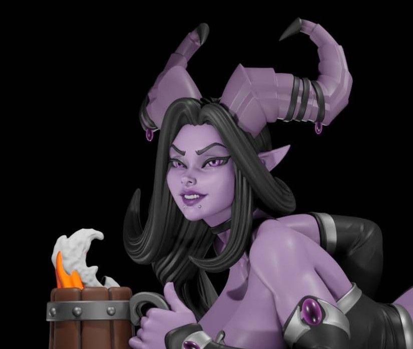 Lainuura Draenei Statue | World of Warcraft Fan Art by Digital Dark SFW,NSFW,Futa futa statue,3d printed,nsfw statue,Lainuura Draenei Statue,3d printed figure,World of Warcraft Statue