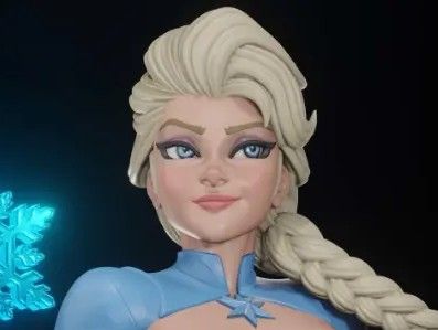 Elsa and Olaf Statue | Frozen Fan Art by Digital Dark SFW,NSFW,Futa 3d printed statue,3d printed,nsfw statue,futa statue,Elsa Statue,Frozen Statue