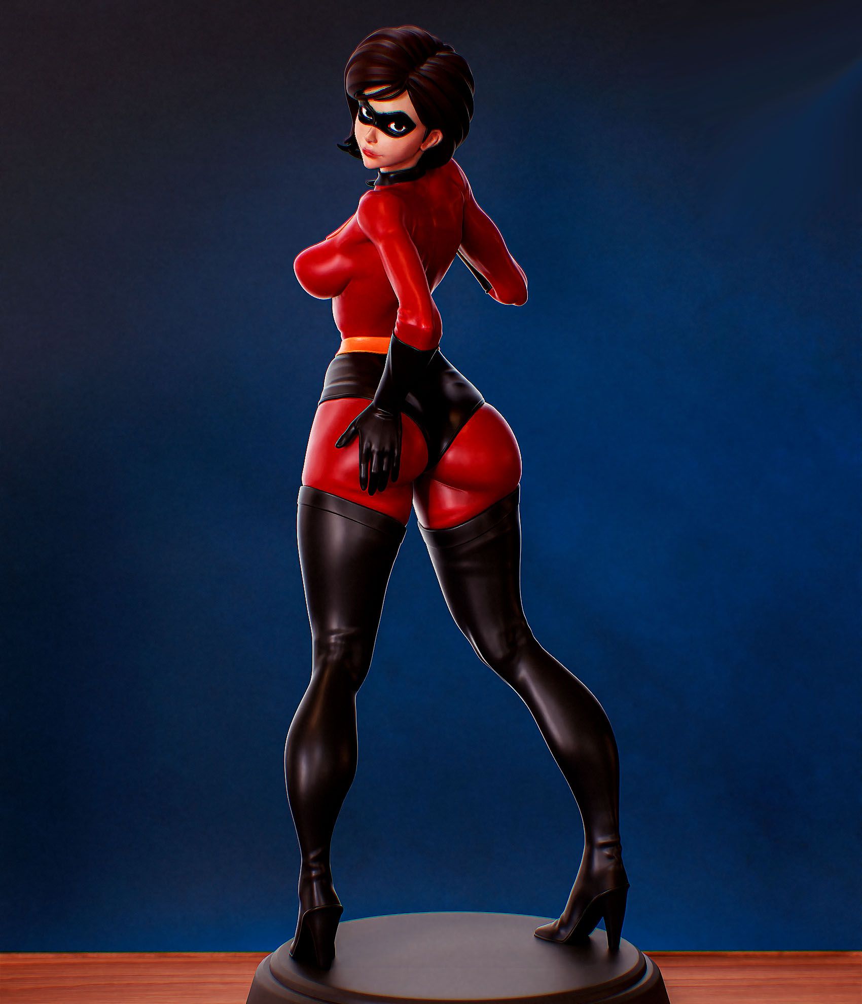 Elastigirl Statue | The Incredibles Fan Art by PEACHFIGURE SFW,NSFW 3d printed,3d printed statue,The Incredibles statue,Elastigirl statue,nsfw statue