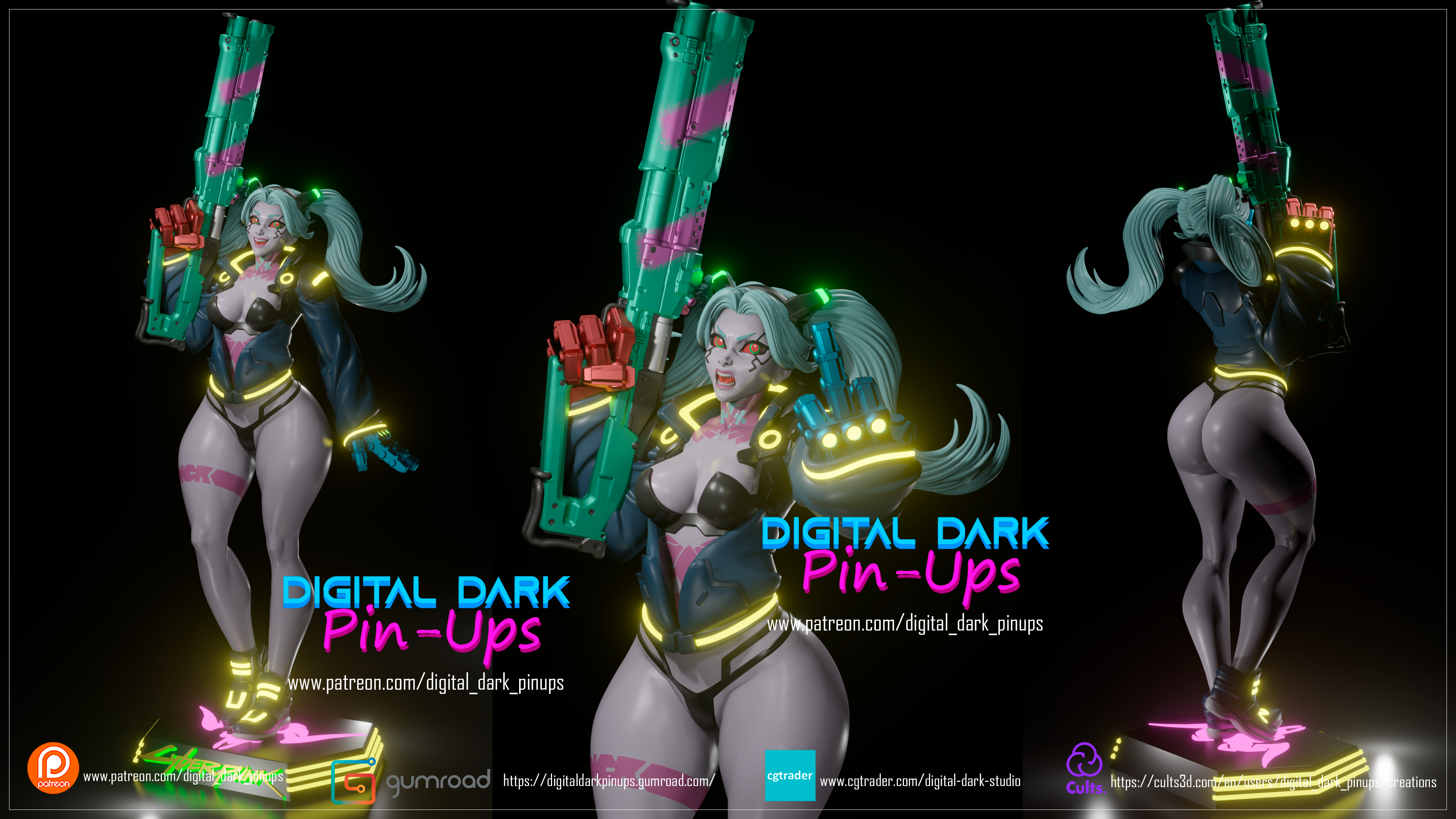 Rebecca Statue | Cyberpunk Edgerunners Fan Art by Digital Dark SFW,NSFW,Futa 3d printed statue,3d printed,nsfw statue,futa statue,Rebecca Statue,Cyberpunk Edgerunners,3d printed figure